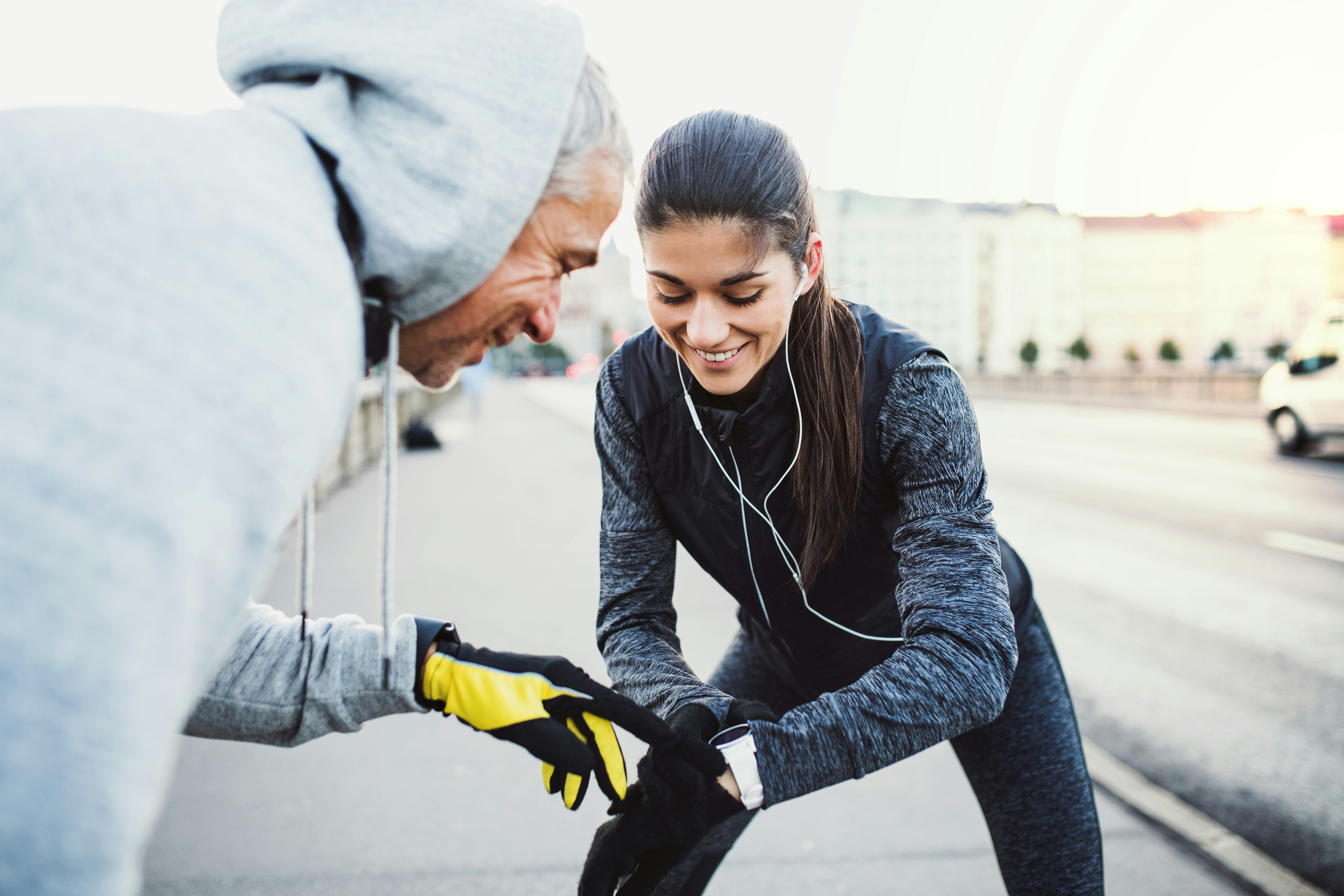Trainer providing expert guidance to an athlete